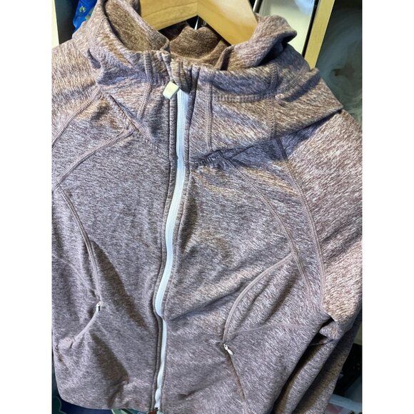 Eddie Bauer Pink Zippered Three Quarter Sleeve Hoodie Jacket Active SZ Medium - Picture 4 of 6